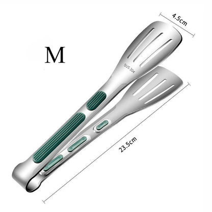 304 Stainless Steel Food Tongs for BBQ, Grilling and Kitchen Use, S/M/L - M