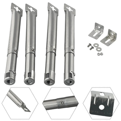 Adjustable Stainless Steel BBQ Tube Burners 30-45cm, 25.4mm, 4 Pack