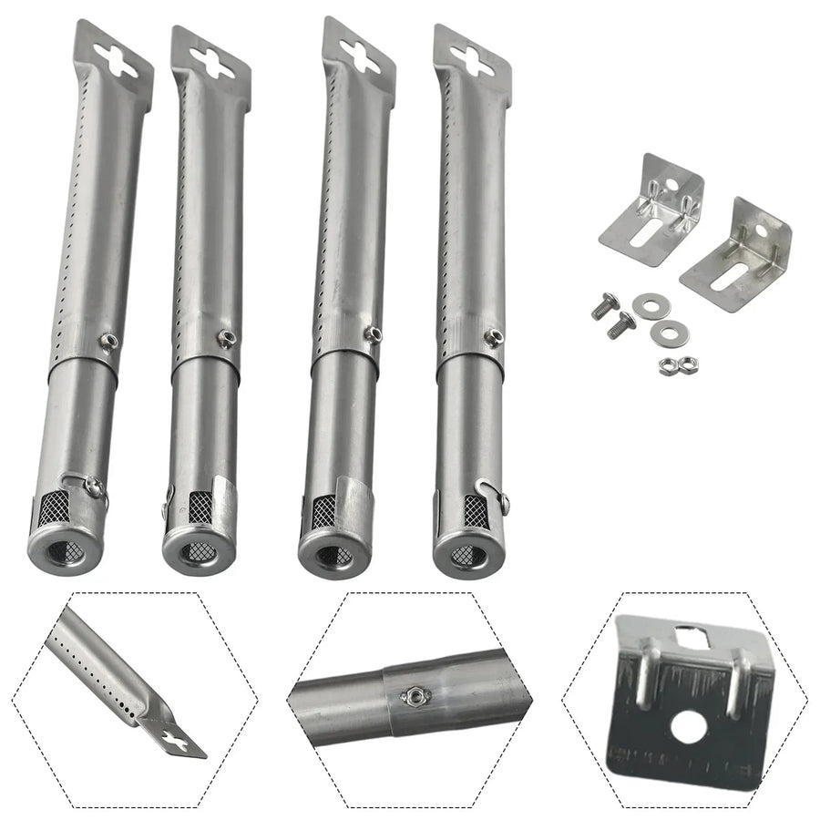 Adjustable Stainless Steel BBQ Tube Burners 30-45cm, 25.4mm, 4 Pack