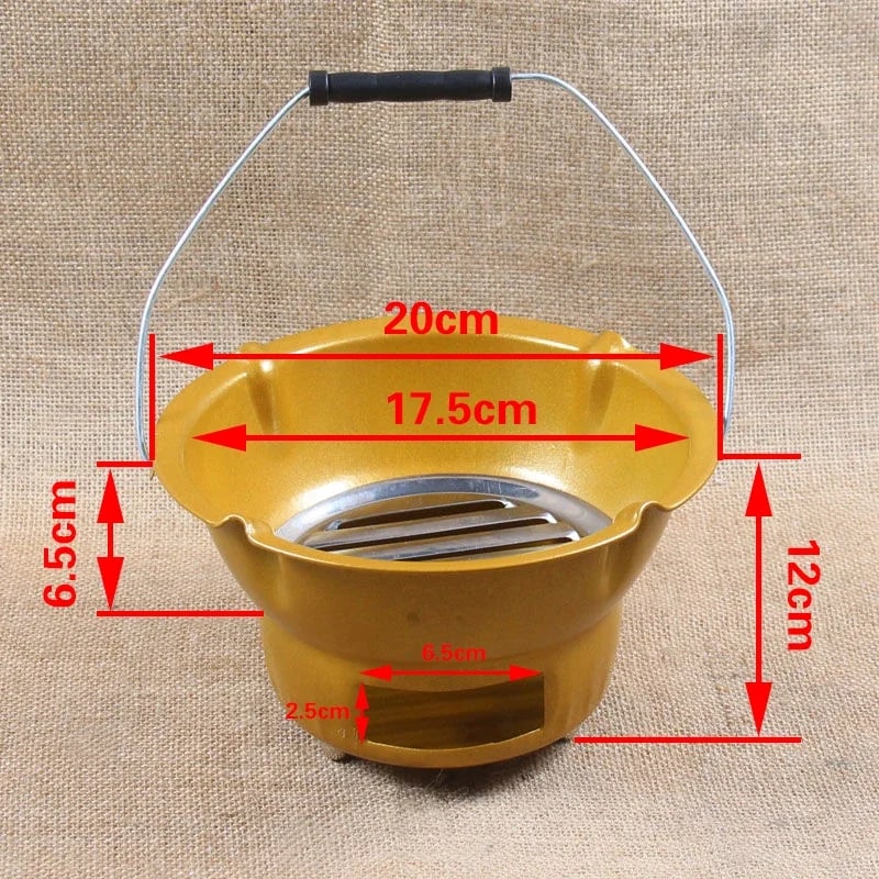 Mini Charcoal BBQ Grill, Iron Japanese-Style Outdoor Stove, 20cm