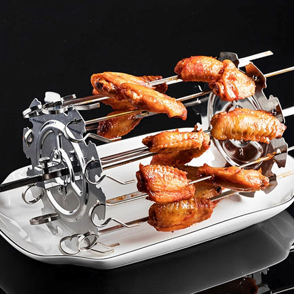 Stainless Steel Oven Grill Cage with 10 BBQ Skewers, Silver, 25cm