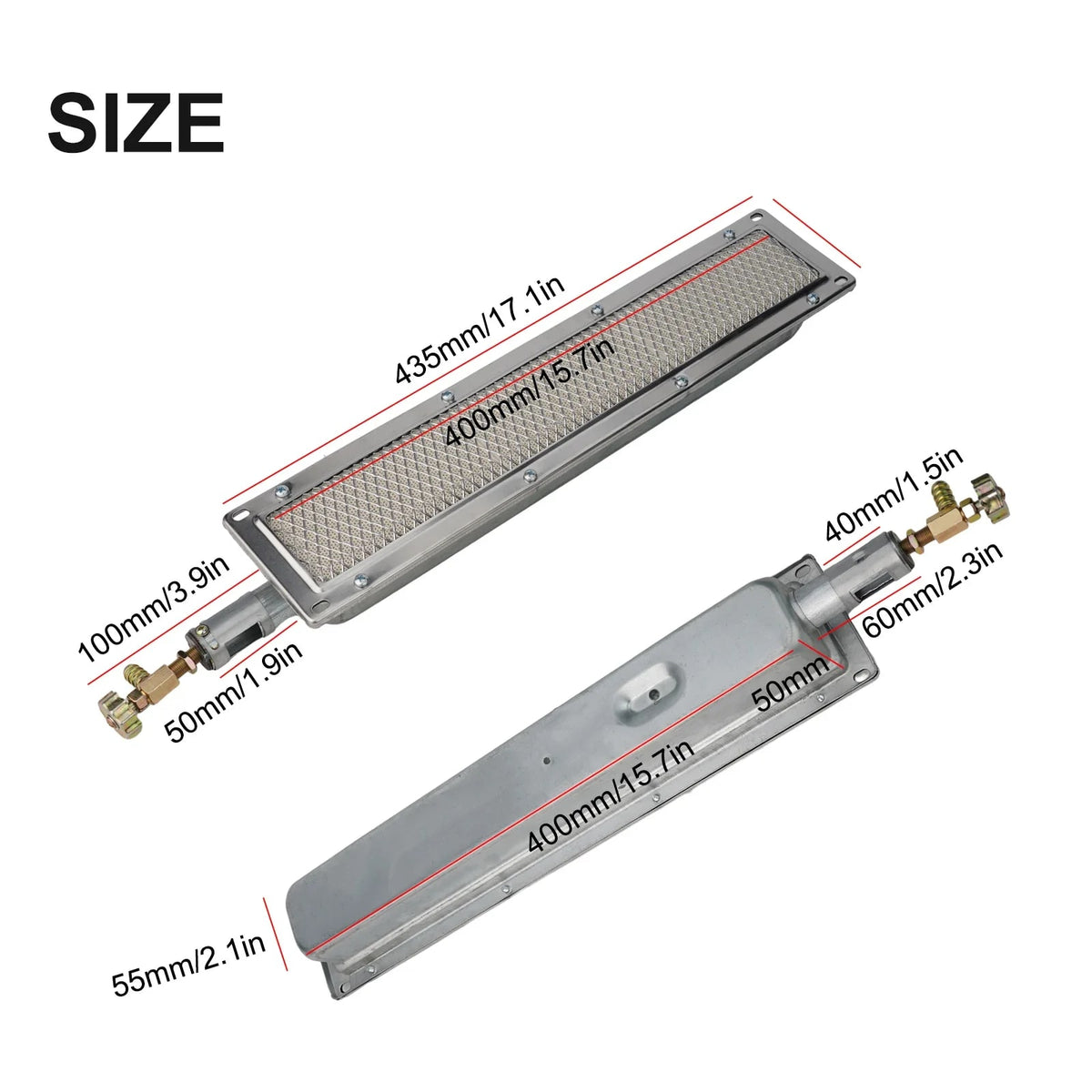 Ceramic Burner Replacement Metal Infrared Side Burner Multiple Sizes
