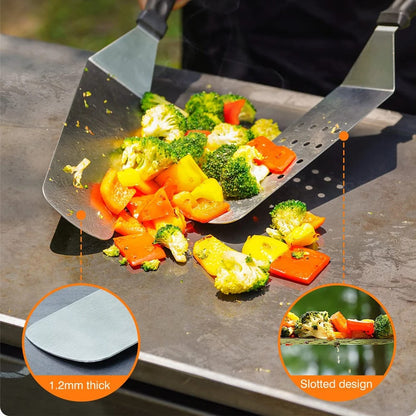 Stainless Steel Griddle Accessories Kit, Flat Top BBQ Tools, 8 or 17 Pieces