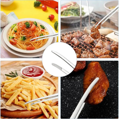 Metal Barbecue Tongs, 24cm, Non-Slip Grip, Set of 2