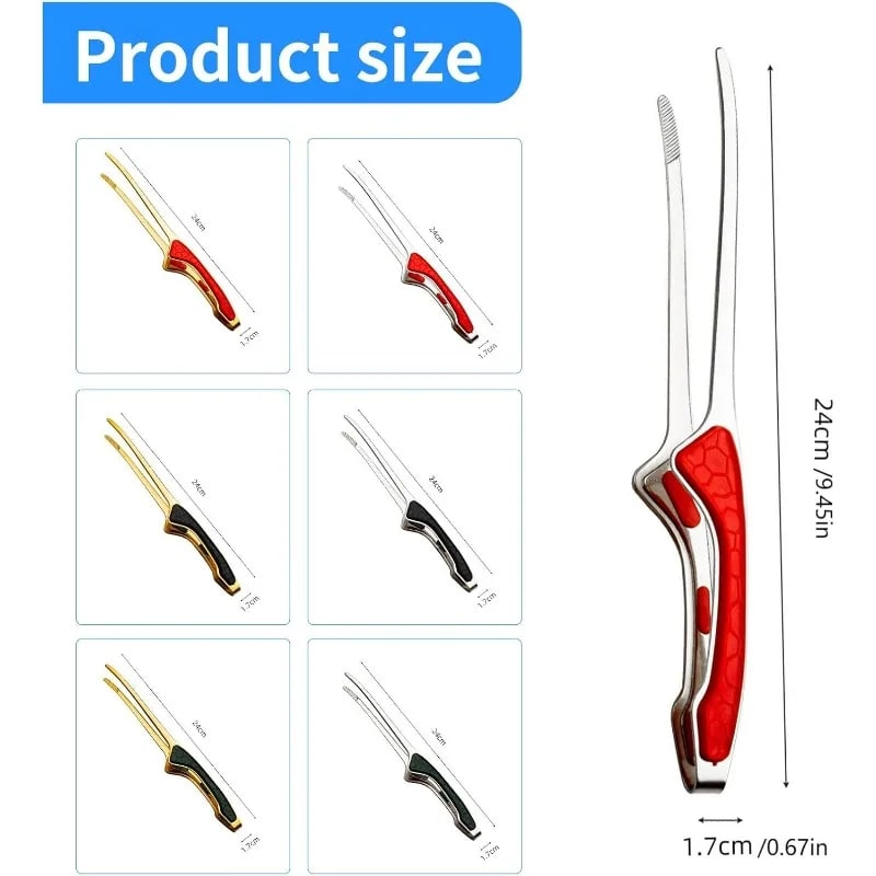 Metal Barbecue Tongs, 24cm, Non-Slip Grip, Set of 2