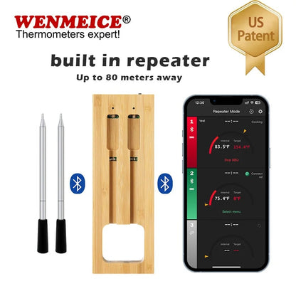 WENMEICE Wireless Meat Thermometer with Bluetooth, 330ft Range