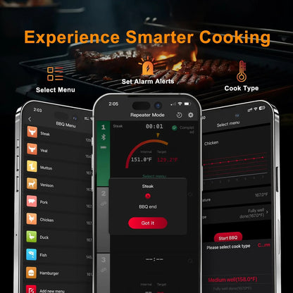WENMEICE Wireless Meat Thermometer with Bluetooth, 330ft Range