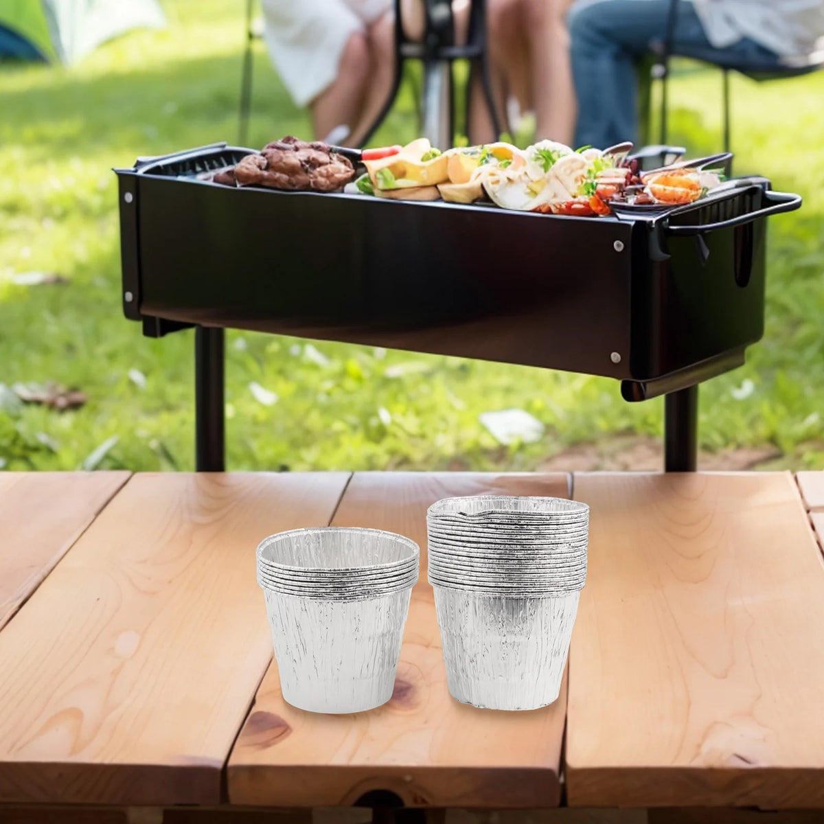 LEENKEA BBQ Grease Drip Bucket Inserts, Tin Foil, 25 Pack