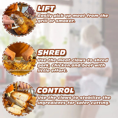 GLANYOMI Stainless Steel Meat Claws for Pulled Pork, Chicken and BBQ