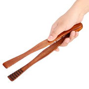 Qiilu Wooden BBQ Serving Tongs 26.5cm for Buffet, Salad and Bread