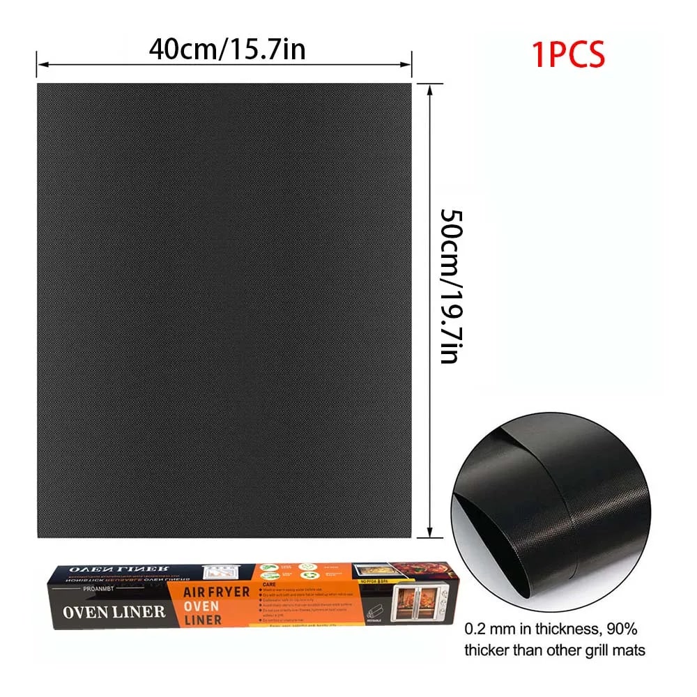 Black Teflon BBQ Grill Mat 40 x 33 cm Reusable Non-Stick Cooking Sheet - 40x50 1pcs-A