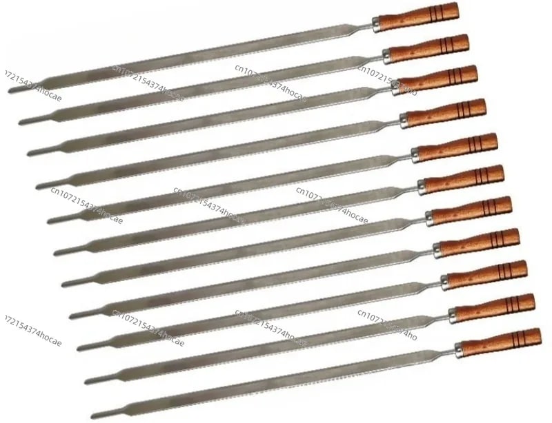 Stainless Steel Rotating BBQ Grill Wheel Mechanism for Square or Flat Skewers, Size M
