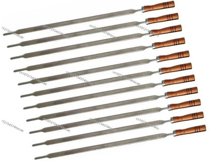 Stainless Steel Rotating BBQ Grill Wheel Mechanism for Square or Flat Skewers, Size M