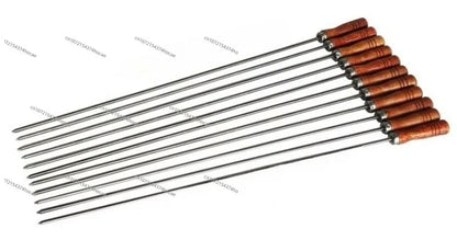 Stainless Steel Rotating BBQ Grill Wheel Mechanism for Square or Flat Skewers, Size M