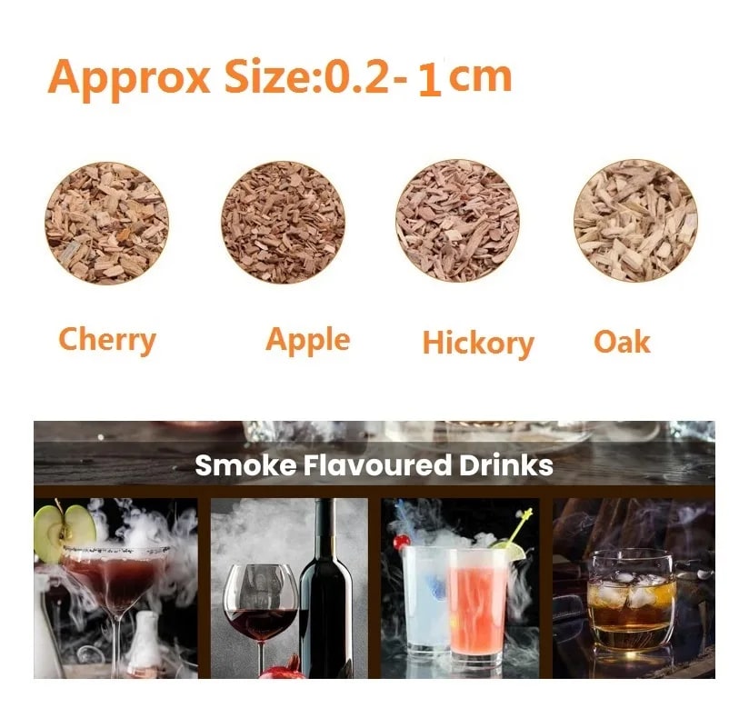 Wood Smoking Chips and Pellets for BBQ Smokers, 500g Options