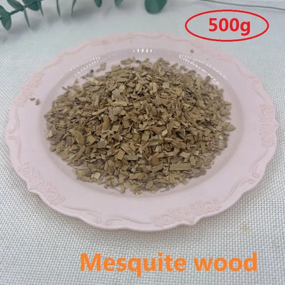 Wood Smoking Chips and Pellets for BBQ Smokers, 500g Options - Mesquite 500g 0.2cm
