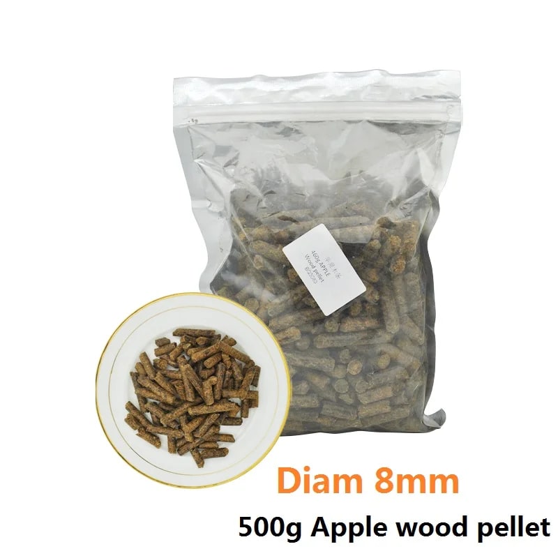 Wood Smoking Chips and Pellets for BBQ Smokers, 500g Options - Apple 500g 8mm