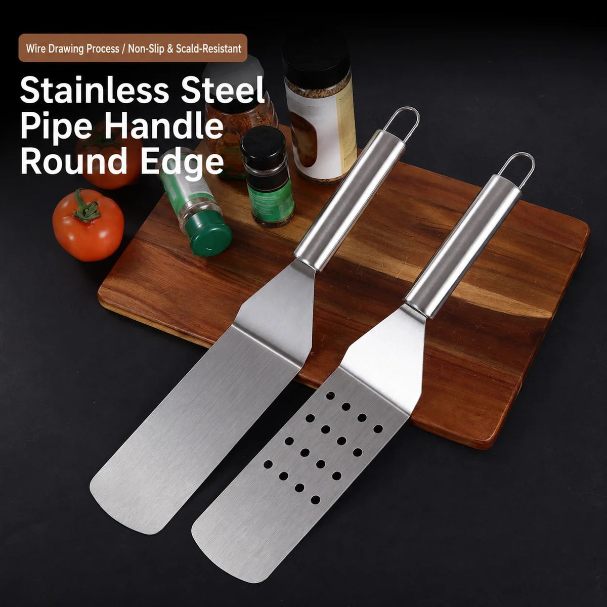 Stainless Steel Spatula Turner for BBQ, Frying and Steak, 39cm