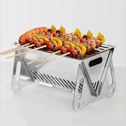 Portable Foldable Stainless Steel Charcoal Grill 20 x 17.5 x 11 cm