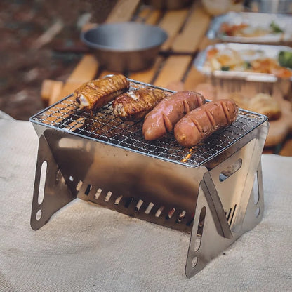 Portable Foldable Stainless Steel Charcoal Grill 20 x 17.5 x 11 cm