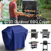 Waterproof Outdoor BBQ Grill Cover with Adjustable Hem and Hook-and-Loop Straps