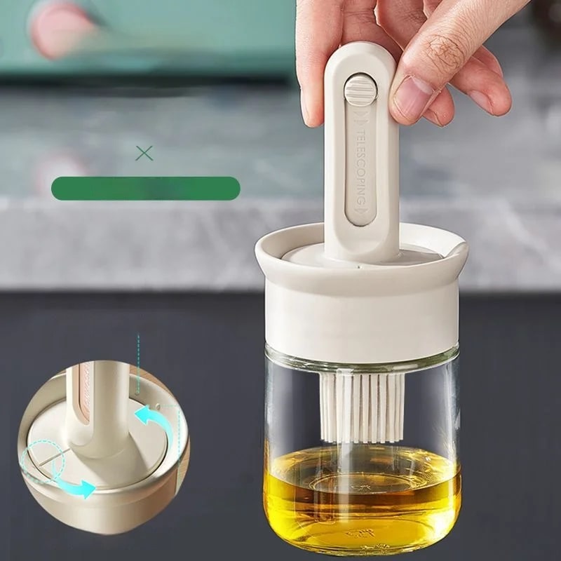 GIANXI Oil Basting Brush with Glass Jar, PP and ABS BBQ Cooking Tool