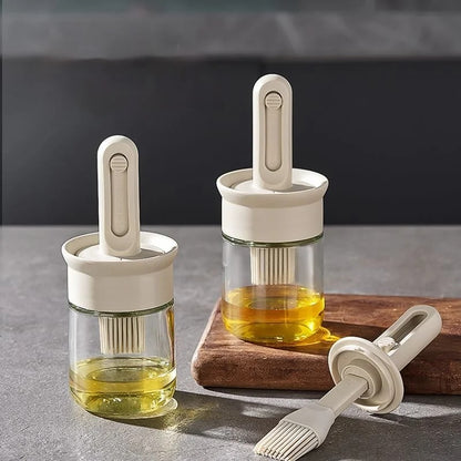 GIANXI Oil Basting Brush with Glass Jar, PP and ABS BBQ Cooking Tool