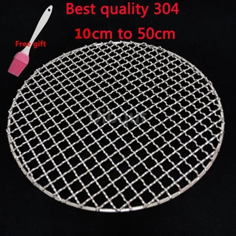 Round BBQ Grill Mesh, 304 Stainless Steel, 10-50cm Size Options
