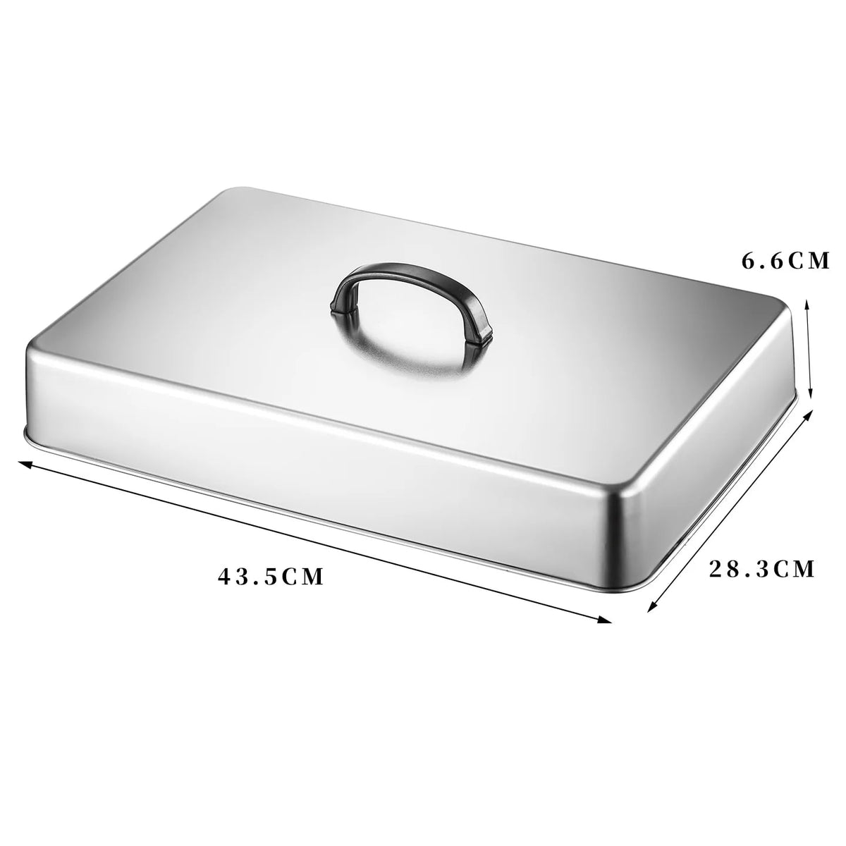 Square 304 Stainless Steel Basting Cover for Griddle, Steak, Burger and Cheese Melting - Grill Lid 43x28cm