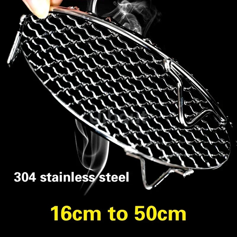 304 Stainless Steel Round BBQ Grill Mesh Rack, Multiple Sizes
