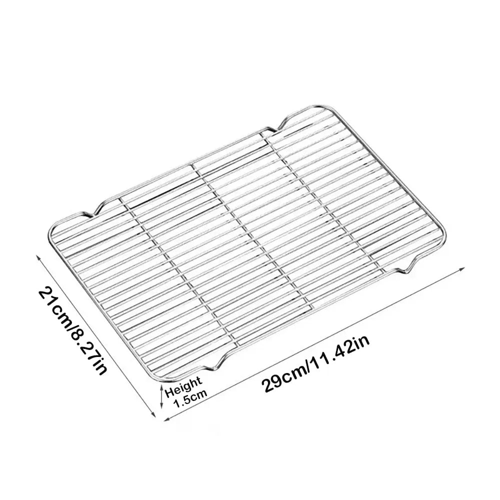 Stainless Steel Cooling Rack for Baking, Roasting, Grilling and BBQ, 5 Sizes - 29x21cm