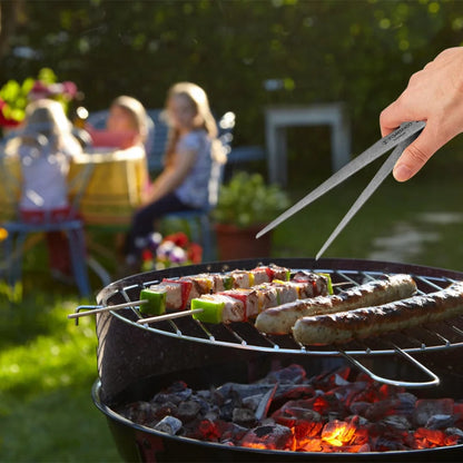Metal Barbecue Tongs 23.4cm for Cooking, Camping and Bread