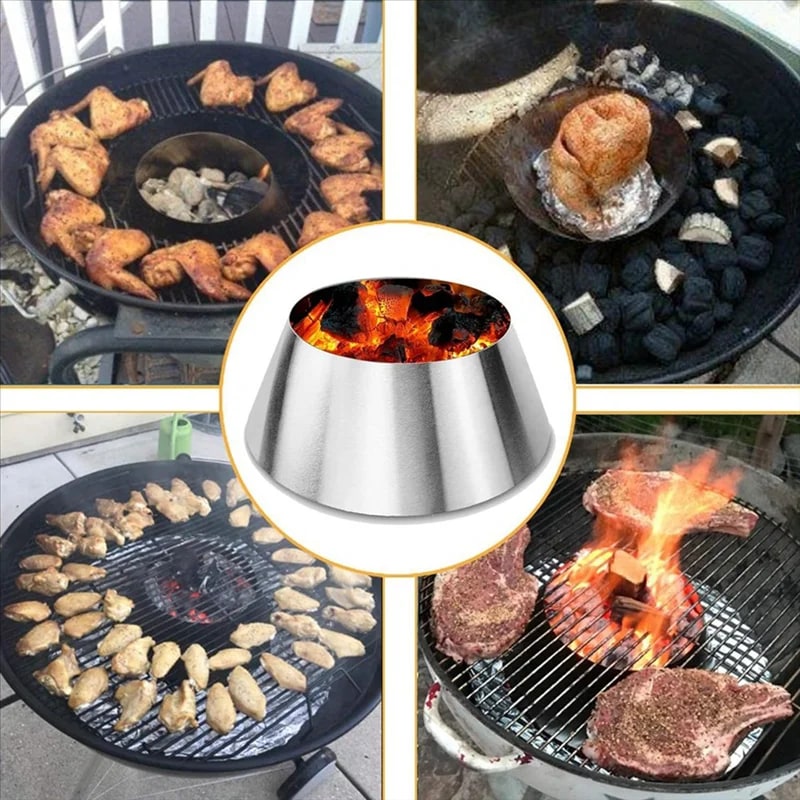 Stainless Steel BBQ Charcoal Heat Cone 12in for Kettle Grills