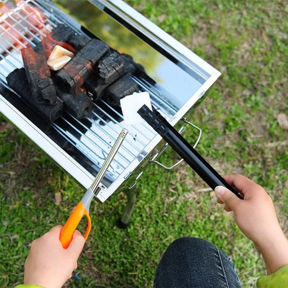 Black Metal Charcoal Grill Tongs 31cm BBQ Fire Poker Tool, 1PC or 2PCS