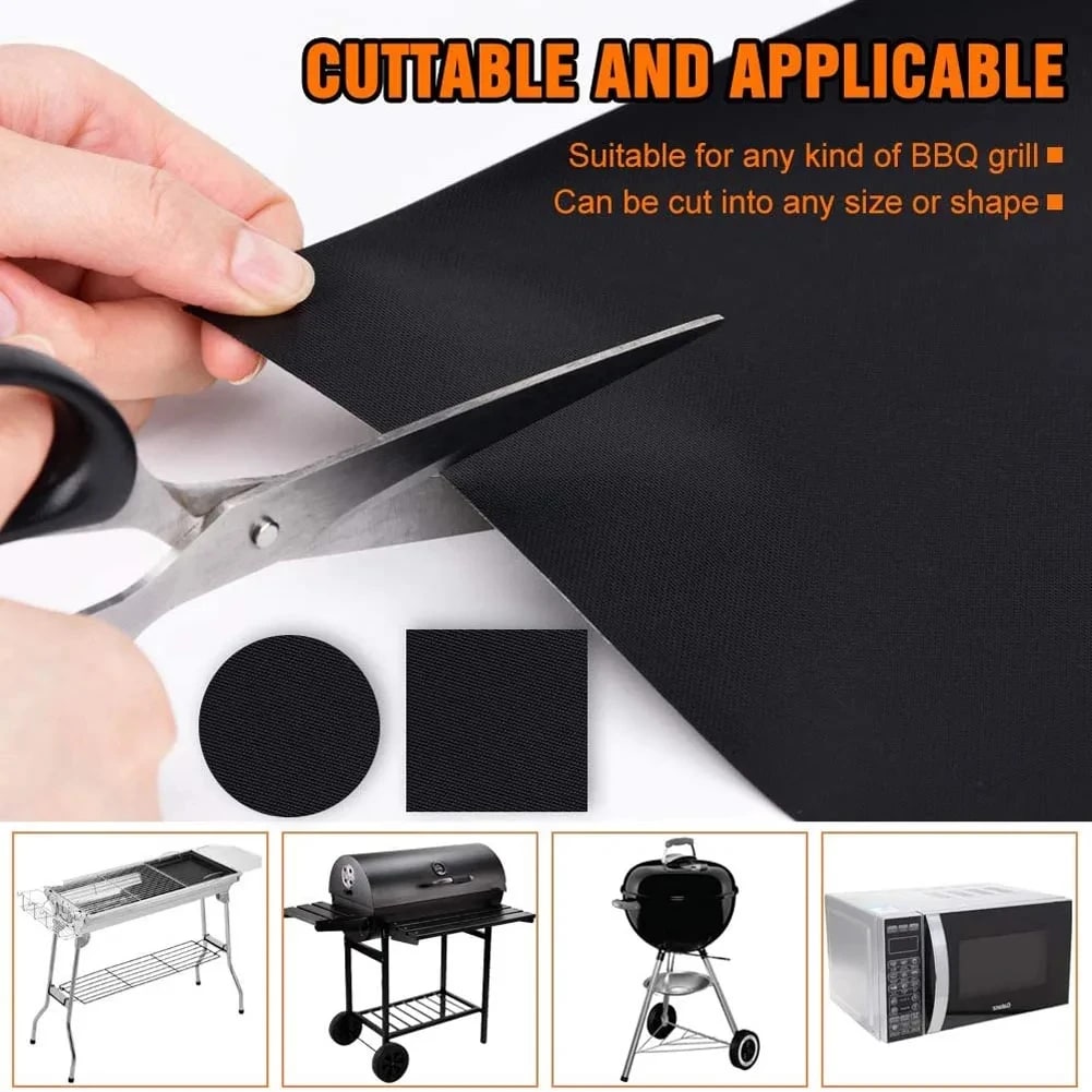 PTFE-Coated BBQ Grill Mats 40 x 33cm, Reusable, 3, 5 or 10 Pieces