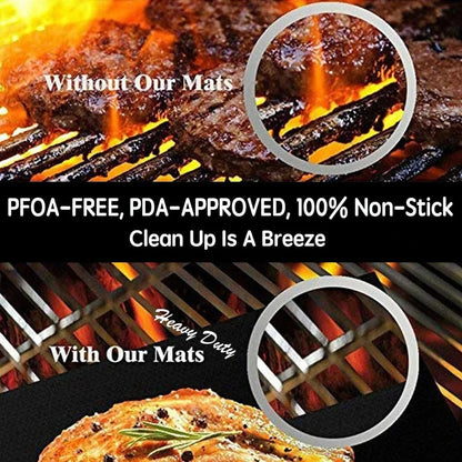 PTFE-Coated BBQ Grill Mats 40 x 33cm, Reusable, 3, 5 or 10 Pieces
