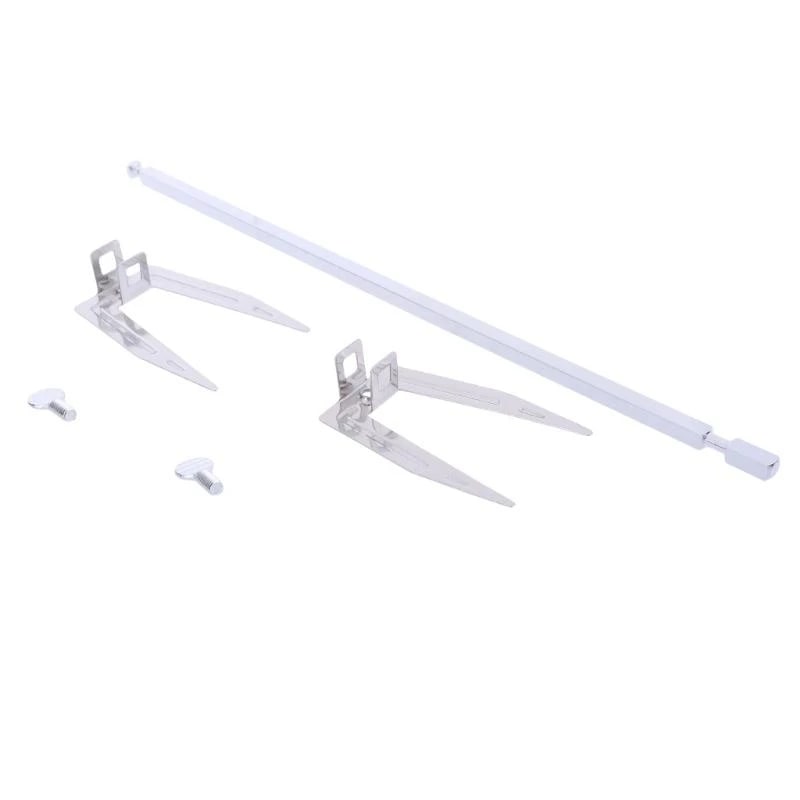 Stainless Steel BBQ Rotisserie Forks and Spit Rod, Silver, 1pc