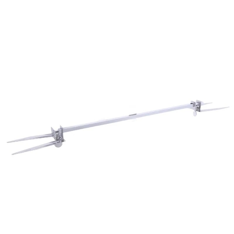 Stainless Steel BBQ Rotisserie Forks and Spit Rod, Silver, 1pc