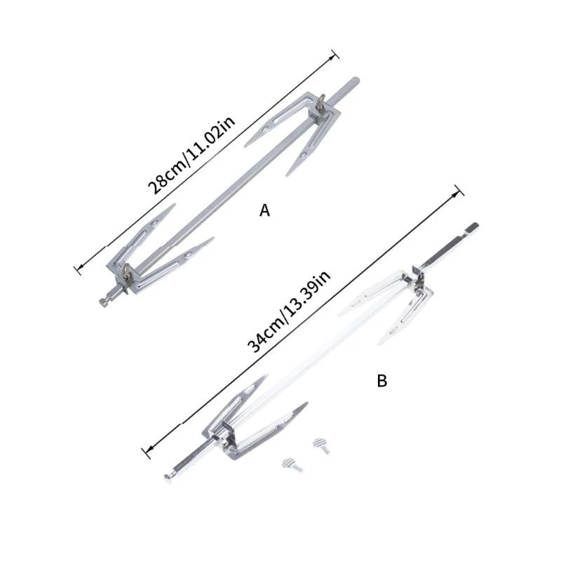 Stainless Steel BBQ Rotisserie Forks and Spit Rod, Silver, 1pc