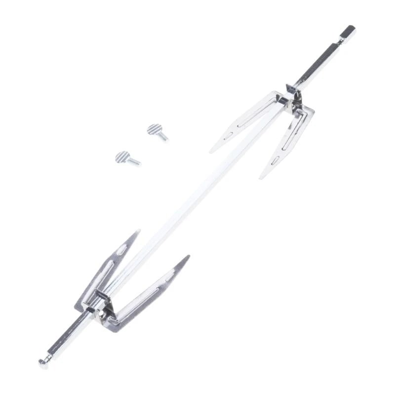 Stainless Steel BBQ Rotisserie Forks and Spit Rod, Silver, 1pc - B