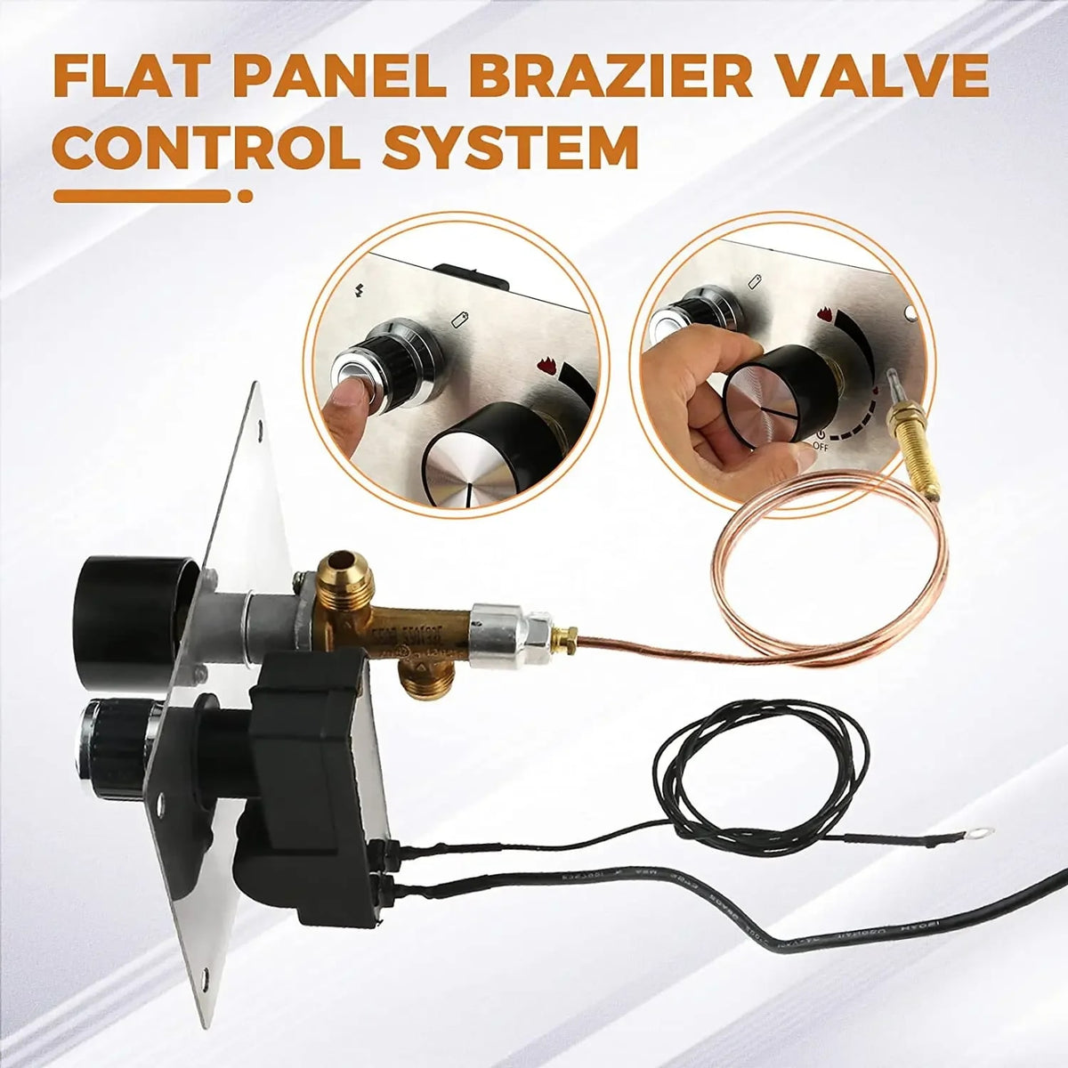 bbqdeals Flat Panel Gas Fire Pit Control System with 3/8in Male Flare