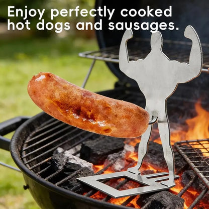 Stainless Steel Hot Dog and Sausage Holder for Barbecue Grilling