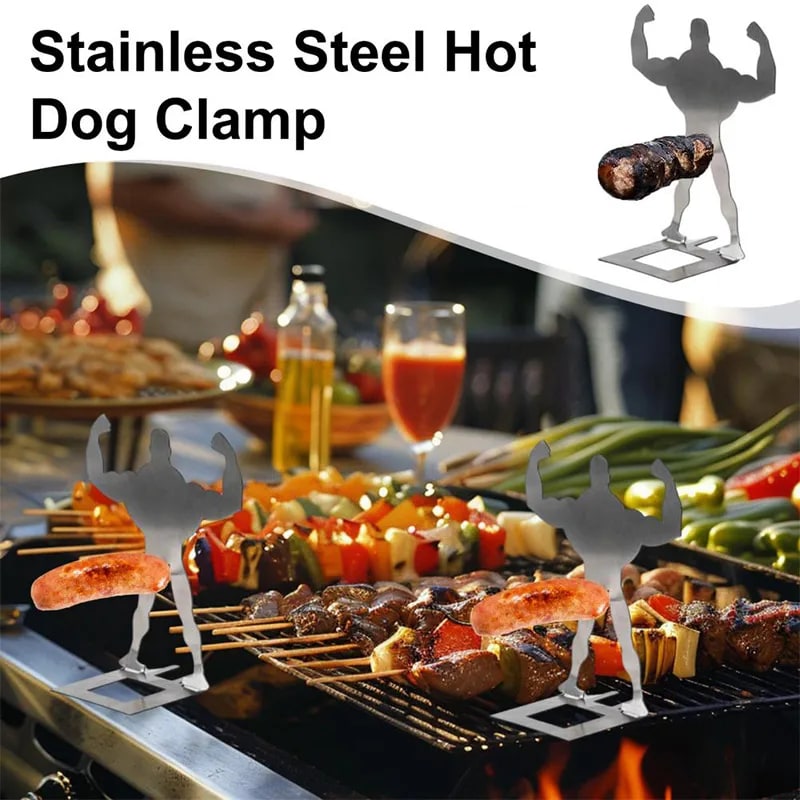 Stainless Steel Hot Dog and Sausage Holder for Barbecue Grilling
