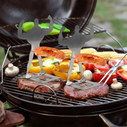 Stainless Steel Hot Dog and Sausage Holder for Barbecue Grilling