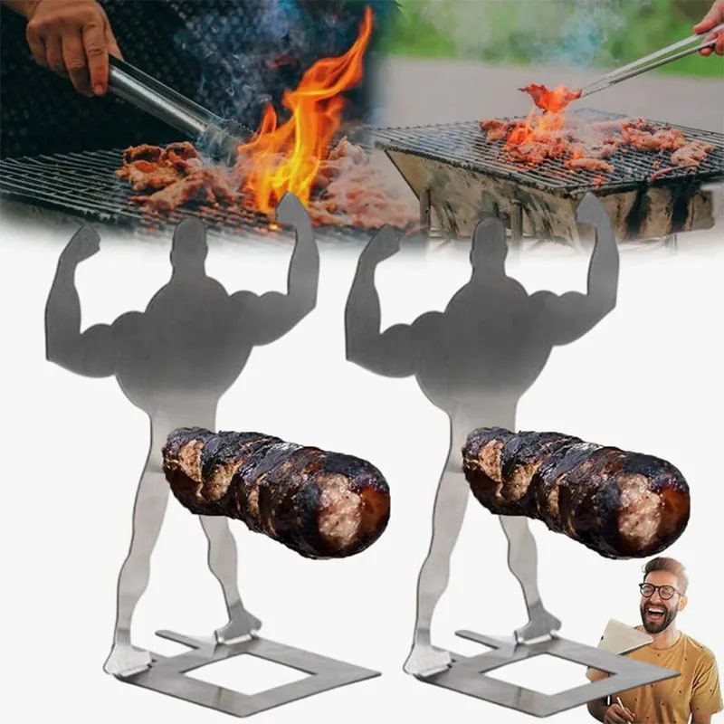 Stainless Steel Hot Dog and Sausage Holder for Barbecue Grilling