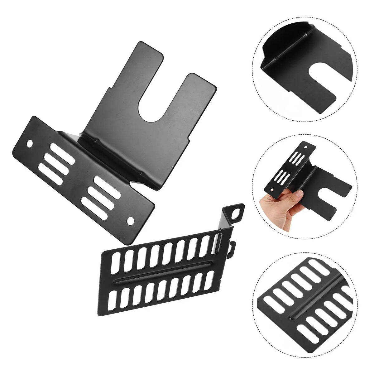 Stainless Steel Rotisserie Motor Bracket Set for Barbecue Grills, Black