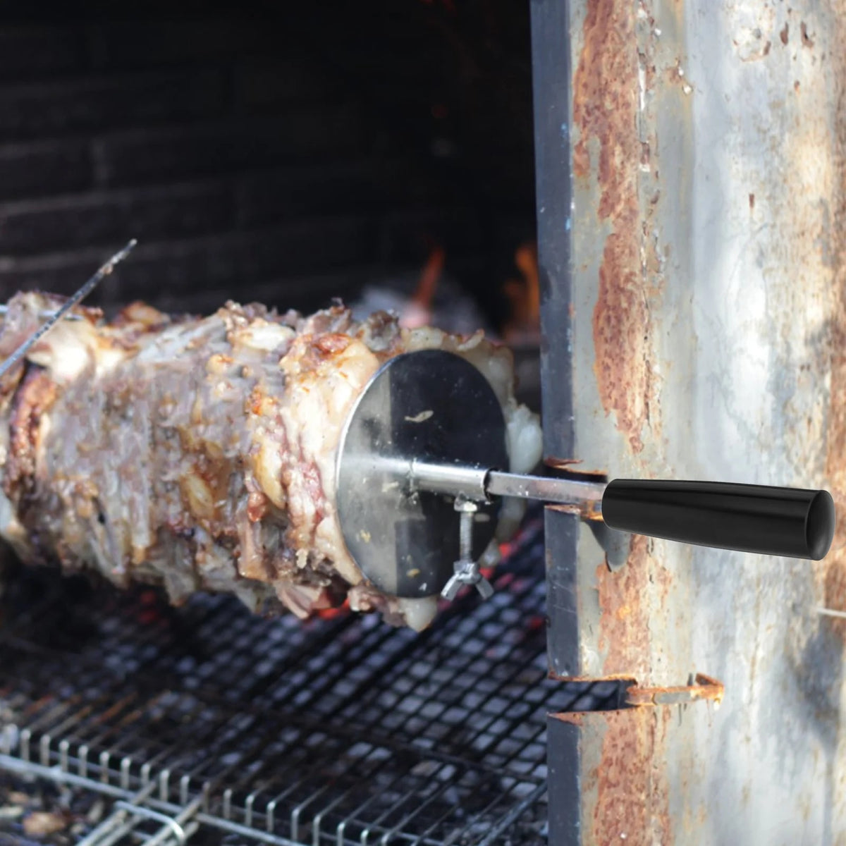 Bakelite BBQ Rotisserie Handle with Copper Thread, Black, 10cm