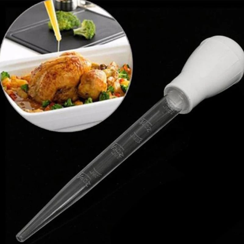 HUXUAN Turkey & Chicken Baster, 28cm 30ml Plastic & Rubber BBQ Gravy Syringe