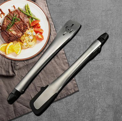 Stainless Steel BBQ Tongs and Grilling Tweezers, 10-12 Inch Options
