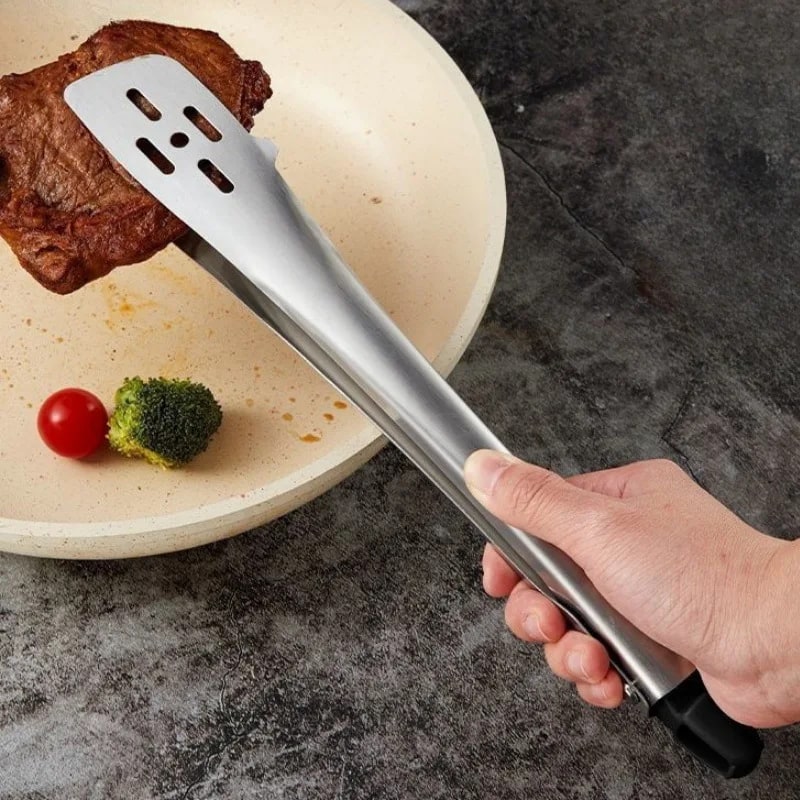 Stainless Steel BBQ Tongs and Grilling Tweezers, 10-12 Inch Options